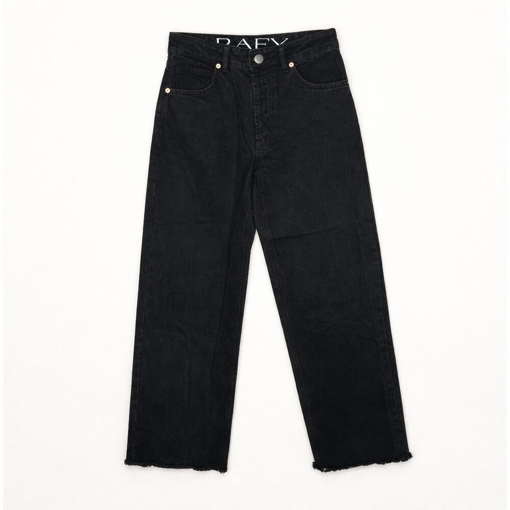 RAEY High Rise Wide Leg Jeans Black Sz UK 22 / US 0 $350 {3O18}
